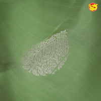 Pista Green With Silver Zari Soft Silk Saree