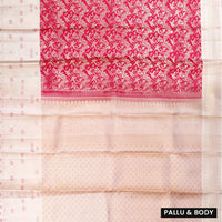 Red with off White  Kanchipuram Wedding silk saree