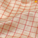 Half White and Rani Pink With Jacquard Checks Kanchipuram Silk Saree - Thenianantham