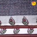 Grey With Maroon Chanderi Silk Saree - Thenianantham