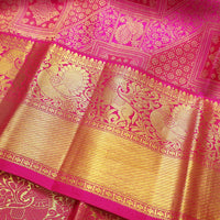 Pink with Gold Zeri Subalaya Wedding Silk Saree