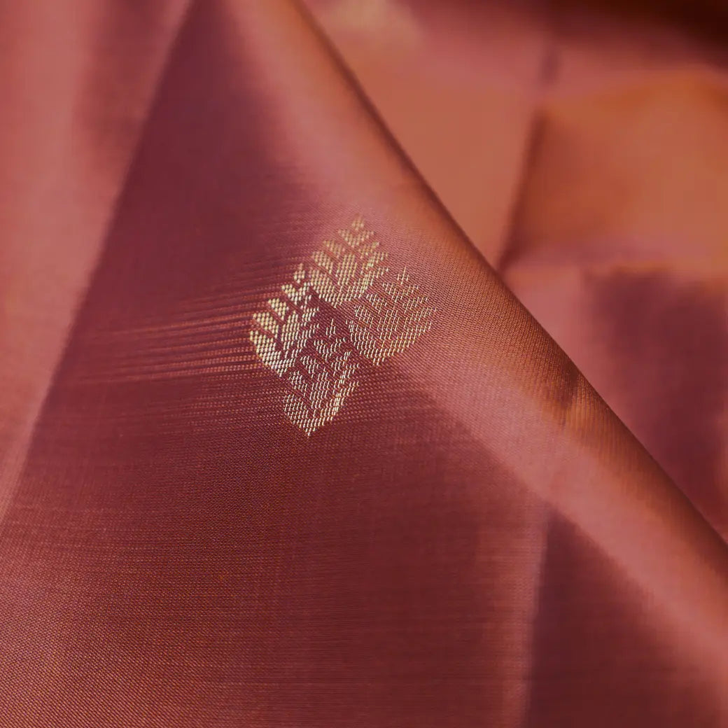 Brick Red with Dark Brown Soft Silk Saree