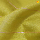 Mustard Yellow With Bottle Green Stripes Design Semi Silk Blend Saree With Double Blouse Concept - Thenianantham