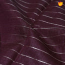 Dark Maroon With Bottle Green Stripes Design Semi Silk Blend Saree With Double Blouse Concept