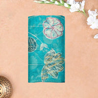 Rama Blue with Pink Semi Burberry Silk Saree