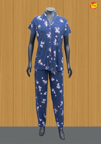 Blue Women Night Suit Printed - Thenianantham