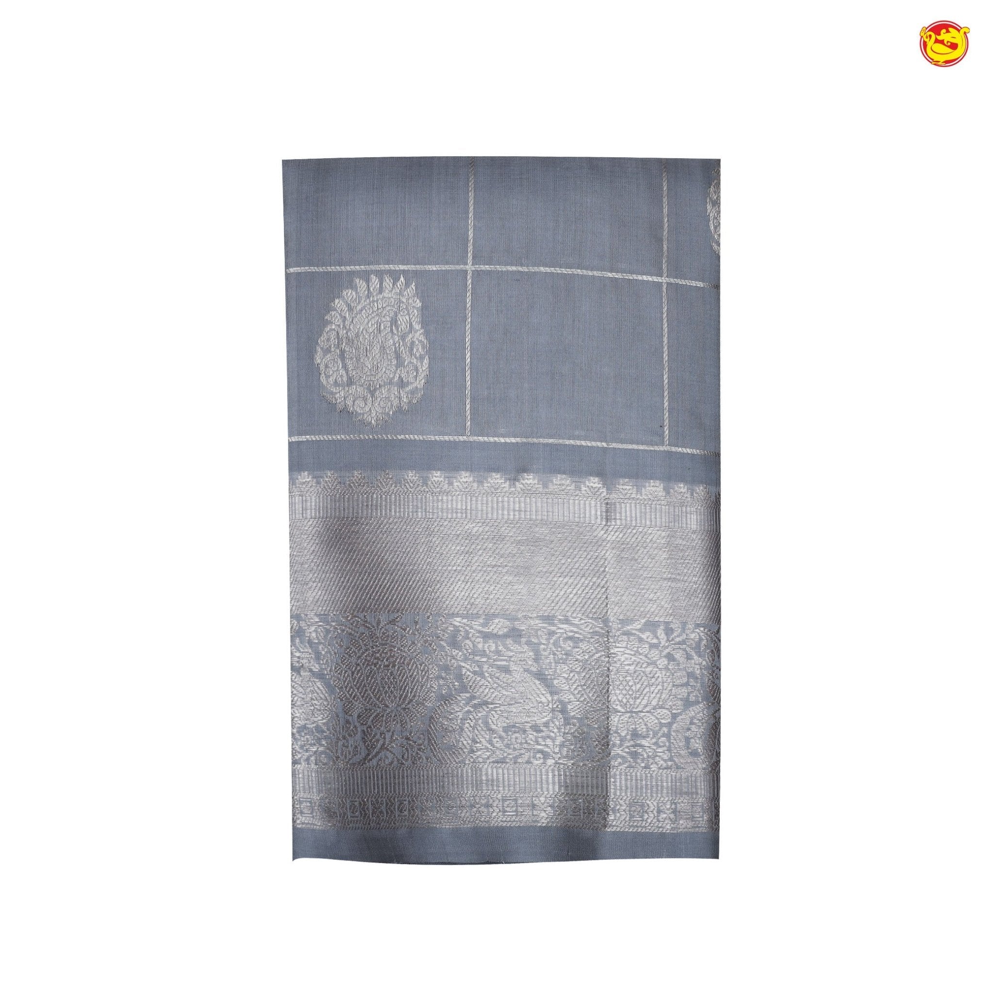 Light English grey pure Venkatagiri silk saree - Thenianantham