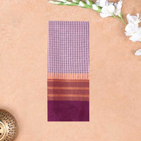 Light Pink With Dark Purple Silk Cotton Saree