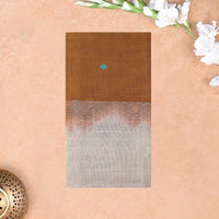 Brownish-gold with Off-white Traditional Buttas Venkatagiri Pure Cotton Saree without Blouse