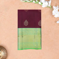 Maroon with Green Soft Silk Saree