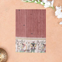Maroon with cream color Semi Chanderi Silk Saree