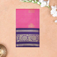 Deep Purple With Light Blue vaira Oosi silk saree