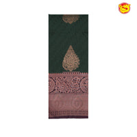 Bottle Green with Copper Zari Soft Silk Saree - Thenianantham