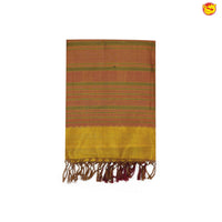 Half White and Golden Maroon Jacquard Checks Pallu And Mango Butta Kanchipuram Silk Saree - Thenianantham