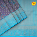 Purple Wedding Silk Saree With Peacock Blue Pallu - Thenianantham