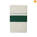 Southloom Exclusive Onam Kasavu Saree With Green Border Pattern (Matching Plain Blouse Included)