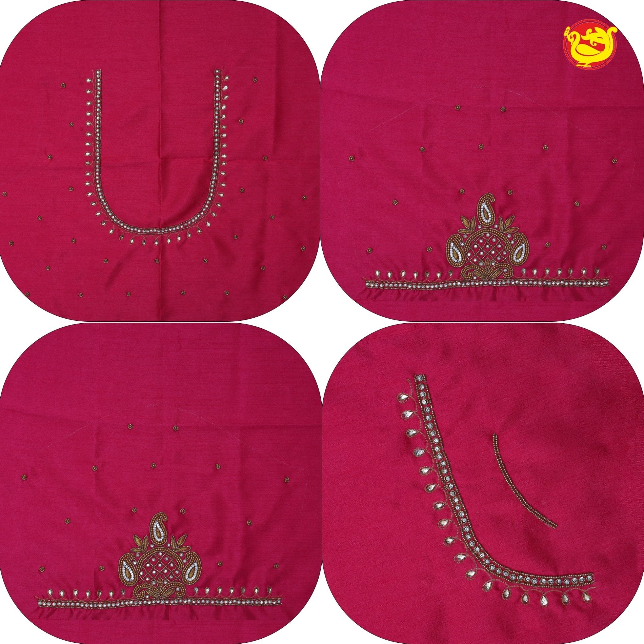 Rani Pink Bridal Aariwork Blouse