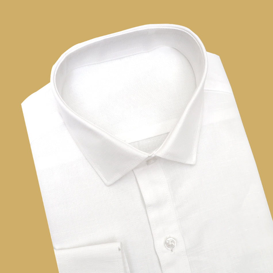 Men’s White Linen Cotton Full Sleeve Shirt