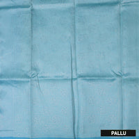 Lime Green with Sky Blue Semi Litchi Silk Saree