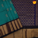 Peacock blue with midnight blue pure silk cotton saree - Thenianantham