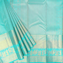 Turquoise Blue with Gold Zeri Subalaya Wedding Silk Saree