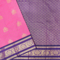 Deep Purple With Light Blue vaira Oosi silk saree