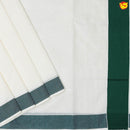 Southloom Exclusive Onam Kasavu Saree With Green Border Pattern (Matching Plain Blouse Included)