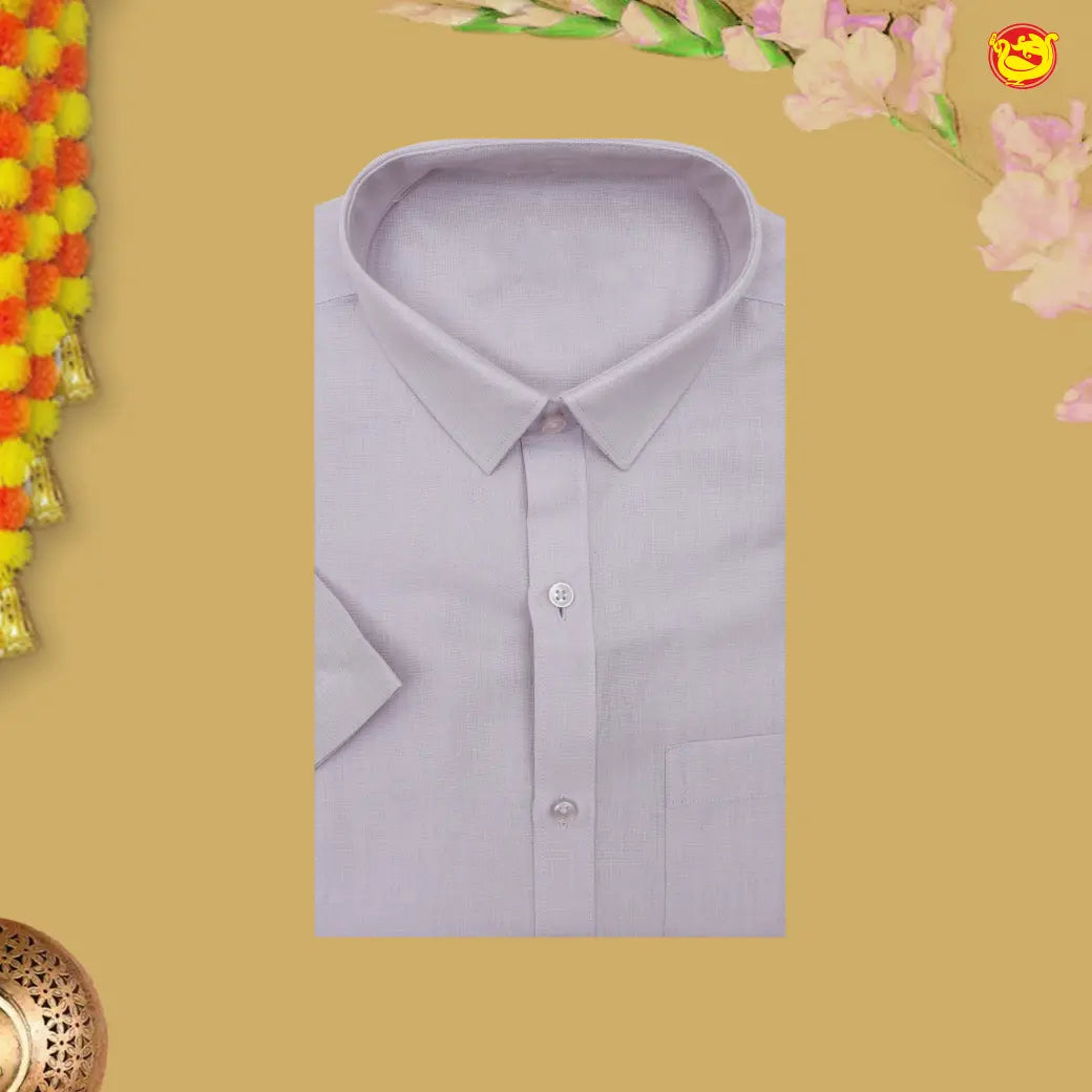 Lavender Tissue Readymade Shirts And Dhoti Sets for Men