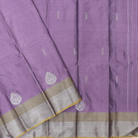 Lavender Purple With Silver Border  Arani Silk Saree