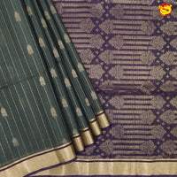 Dark Gray with Dark Purple Pure Silk Cotton Saree - Thenianantham