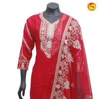 Red Ladies Branded Readymade Chudi Set - Thenianantham