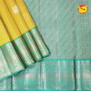 Yellow With Pista Green Arani Soft Silk Saree - Thenianantham