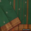 Dark Green With Maroon Pure Cotton Saree without Blous