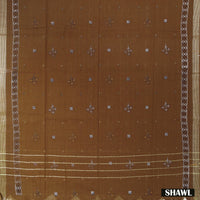 Light Orange With Brown Cotton Ladies Chudithar Material