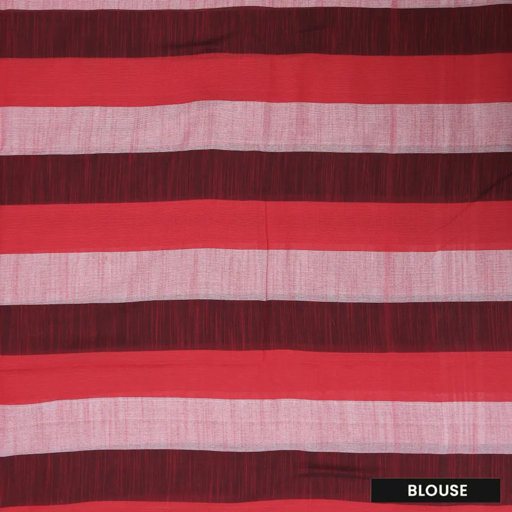 Multicolor checked Linen Cotton Saree