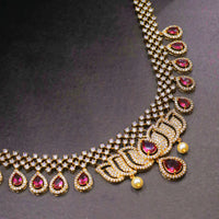 Lotus necklace with pairing jhumkas