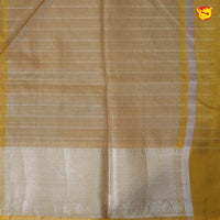 Purple With Mustard Yellow Stripes Design Semi Silk Blend Saree With Double Blouse Concept - Thenianantham