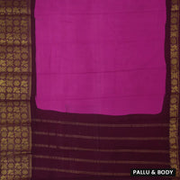 Magenta with Dark Maroon Sungudi Cotton Saree without Blouse