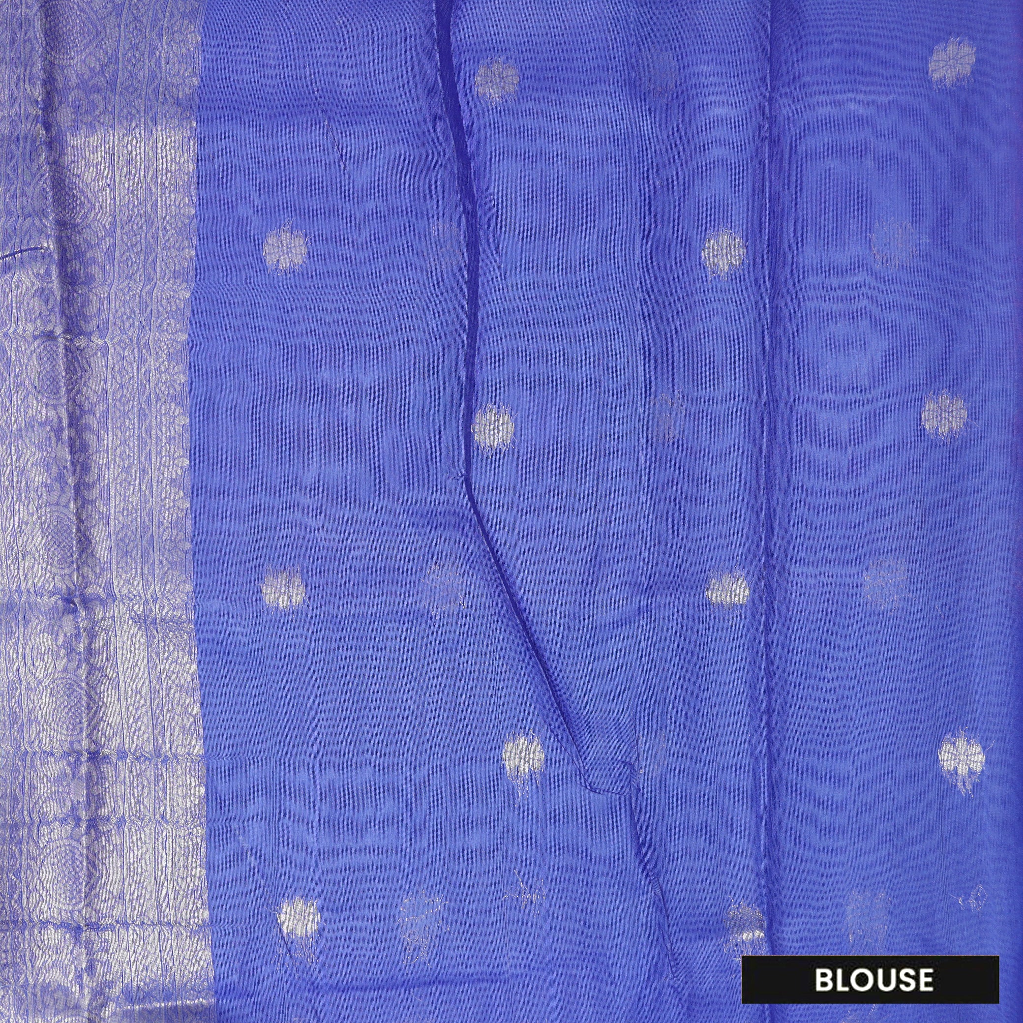 Purple with Bule Semi Burberry Silk Saree