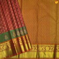 Bright red wedding silk saree - Thenianantham