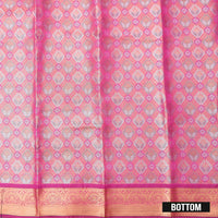 Pink and Golden Art Pattu Pavadai Material