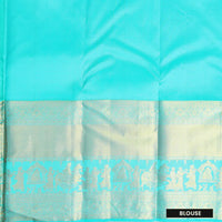 Turquoise Blue with Gold Zeri Subalaya Wedding Silk Saree