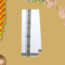 Grey With White Cotton Readymade Shirt and Singel Matching Border Dhoti Set For Men