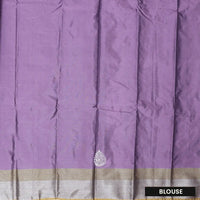 Lavender Purple With Silver Border  Arani Silk Saree