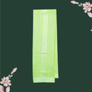 Couple Combo Tissue Silk Set – Men’s Shirt & Dhoti with Matching Women’s Saree With Pista Green With Silver Zari Border