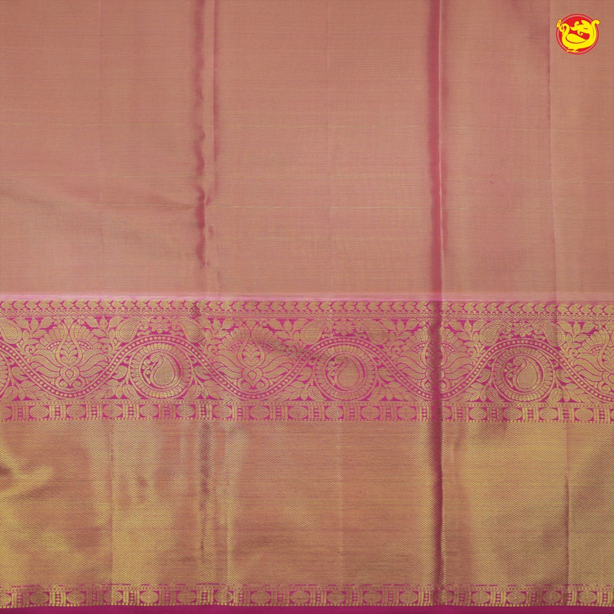 Light pink with dark pink pure Kanchipuram silk saree - Thenianantham