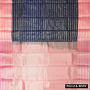 Navy Blue with Pink Soft Silk Saree