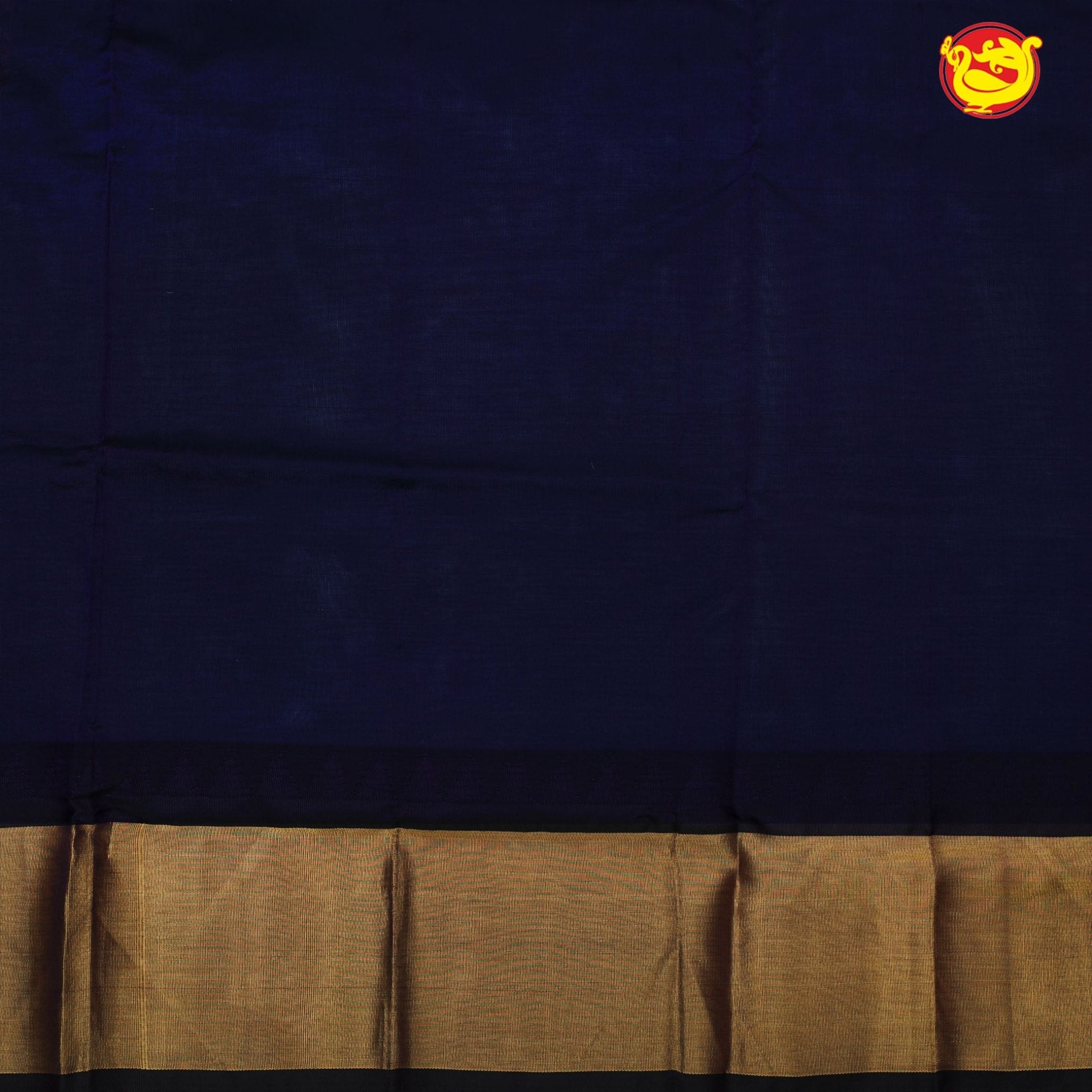 Peacock blue with midnight blue pure silk cotton saree - Thenianantham