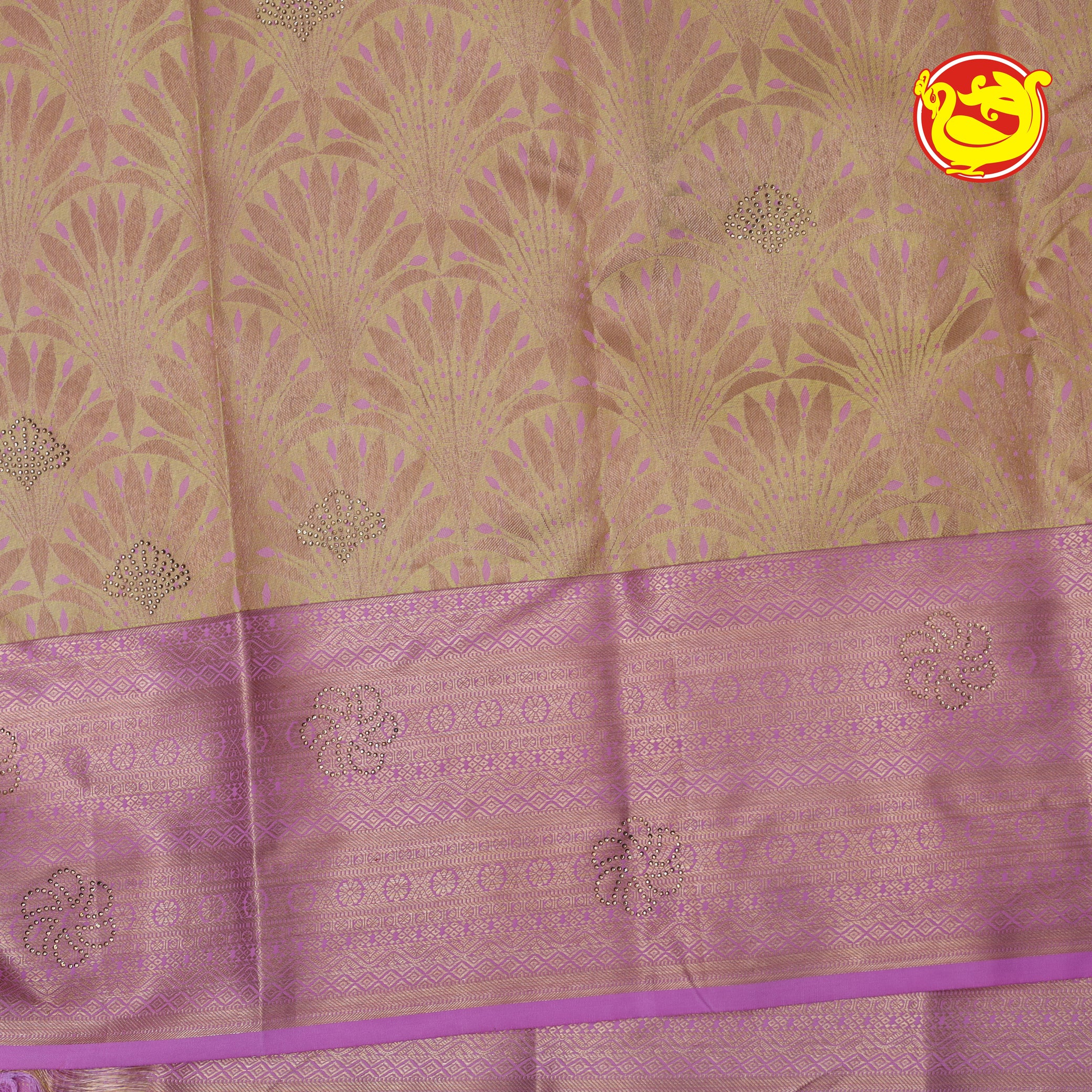 Mustard Wedding Silk Saree With Pink Pallu
