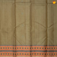 Beige and Light Orange Jacquard Pallu And Floral Buttas Kanchipuram Soft Silk Saree - Thenianantham